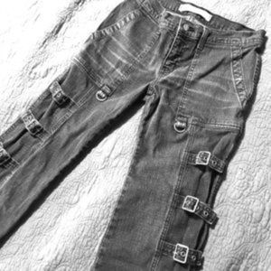 EXPRESS grey buckle jeans